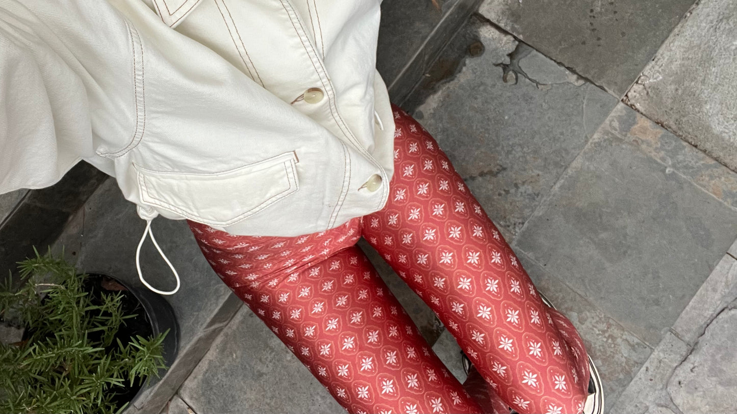 Shorts slim Red Tile