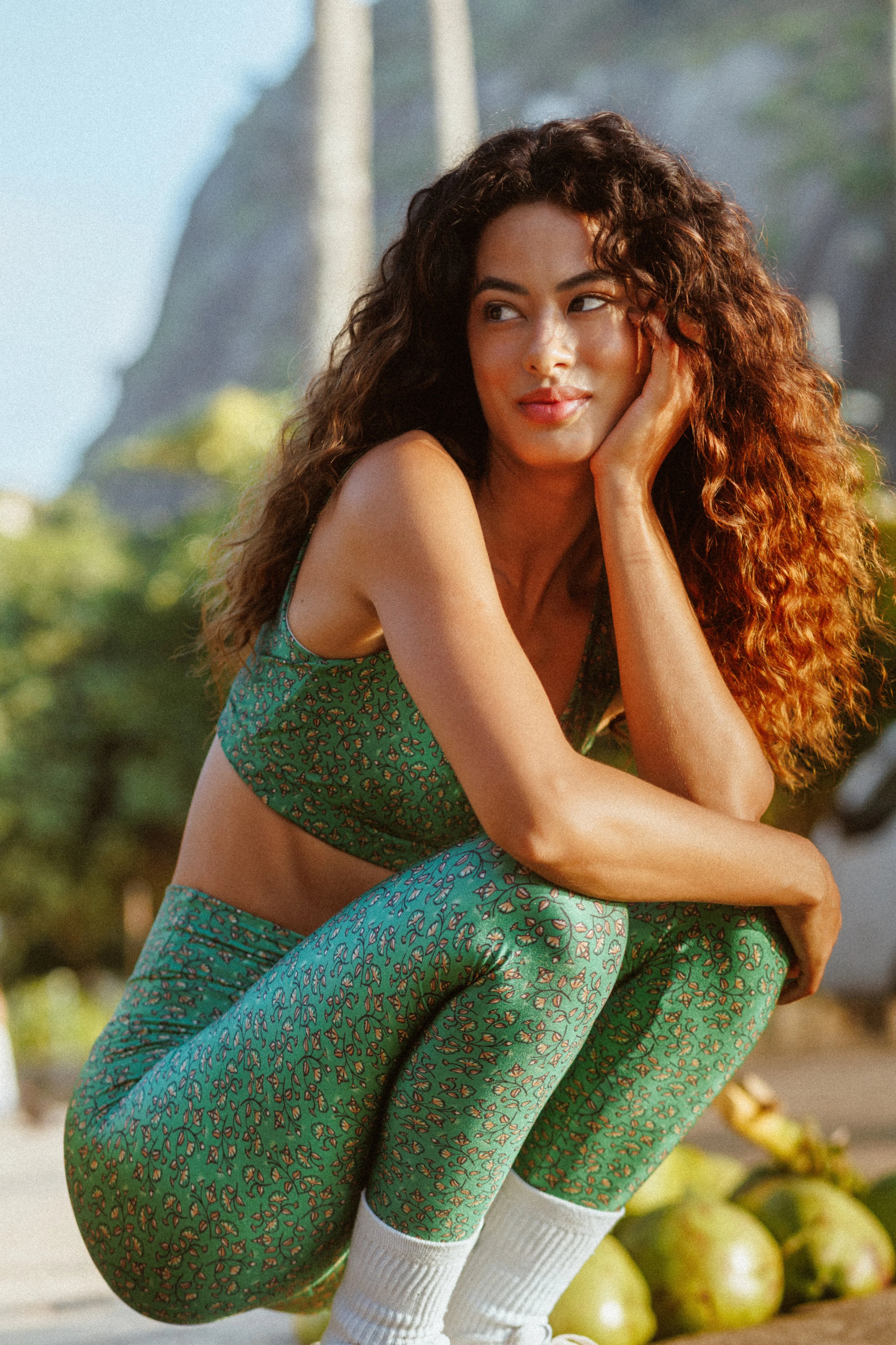 Legging Slim Green Garden